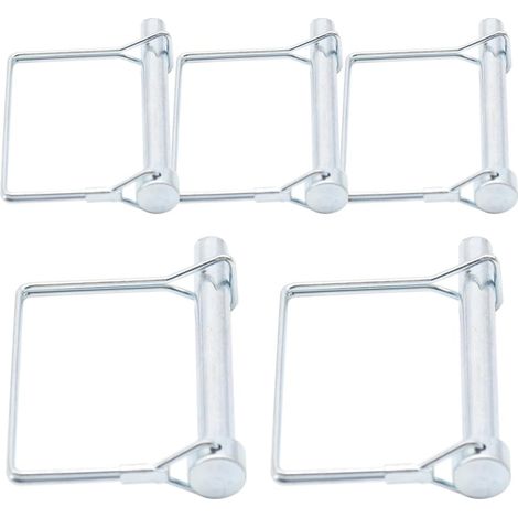 Lot de 5 goupilles rectangulaires - 10 x 80 mm - En acier au carbone - Pour remorque de ferme, ferme, jardin (FSX/10 x 80 mm) (1/5)