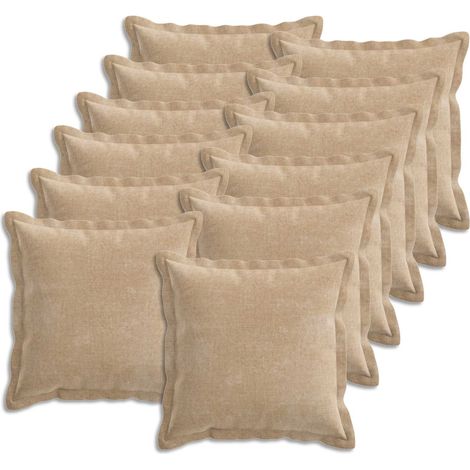Federa 12 pz HOUTEN Tortora 45 x 45 cm Tessuto Chenille vidaXL (1/5)