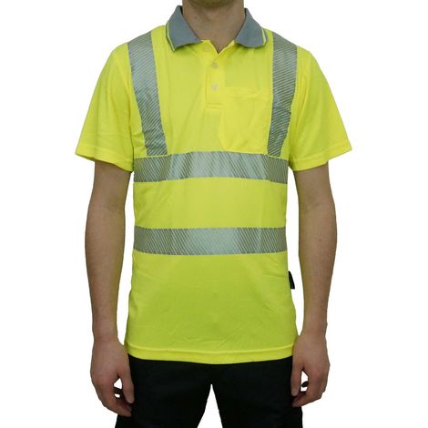 PROFIL Warn-Poloshirt Paul Gr. L leuchtgelb