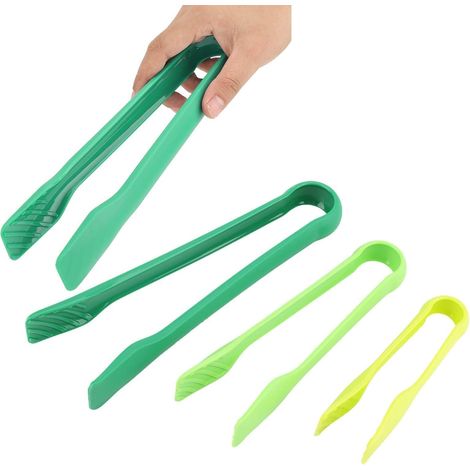 Lot de 3 Pince Cuisine plastique, Pinces à Nourriture Buffet Tongs Pinces à Grille-pain de Pinces Barbecue Pince Toast à Pain Gâteau de Nourriture de Pain Outils de Cuisson de Cuisine(Vert) (1/5)