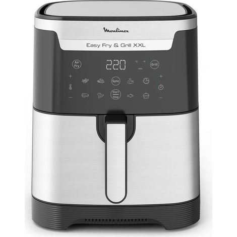 Moulinex Easy Fry & Grill XXL Einzel-Heißluftfritteuse, unabhängig, Schwarz, Edelstahl (1/2)