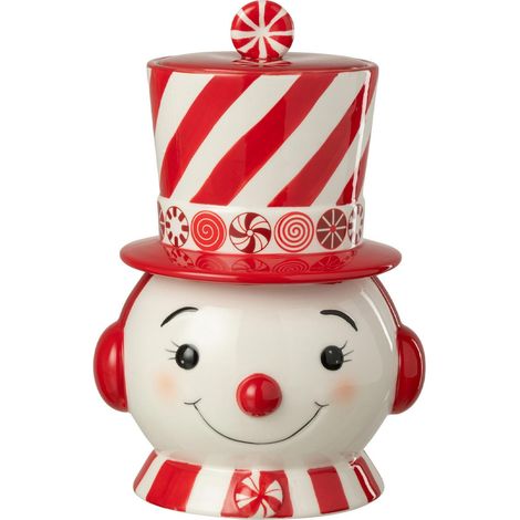 Boîte Déco Noël "Bonhomme de Neige" 30cm Rouge