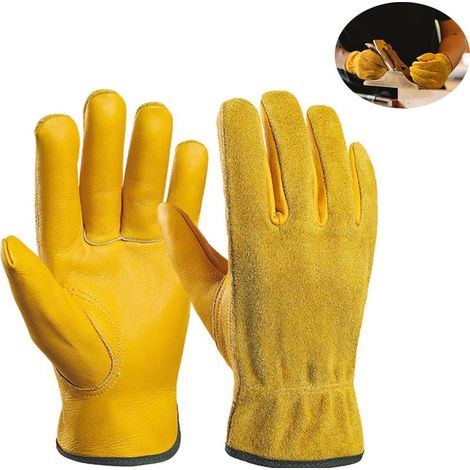 Thorn Proof Leather Work Gloves (XL) for Gardening, Yard Construction and Heavy Duty Construction for Men and Women, Breathable and Flexible Construction (1/4)
