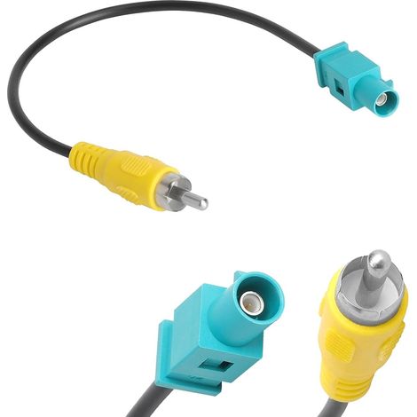 adaptateur fakra rca cable adaptateur video fakra camera de recul fakra adaptateur camera de recul cable camera de recul 20 cm pour Mercedes Comand Ford Blaupunkt NX Jaguar Land Rover Evoque (1/5)