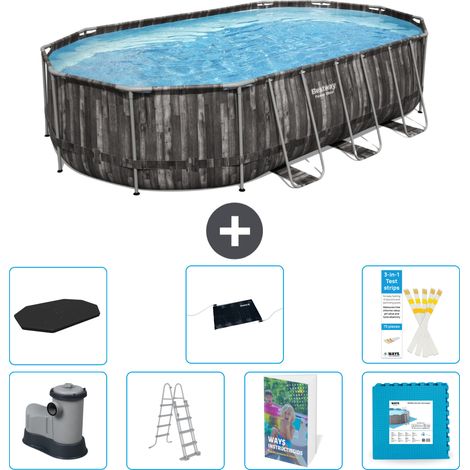 Bestway Power Steel Oval - 610x366x122 cm - 8-teilig S621