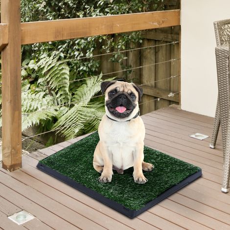 Inodoro para Perros con Césped Artificial y Bandeja Extraíble Orinal para Entrenamiento de Cachorros 51x63x6 cm Verde (1/5)