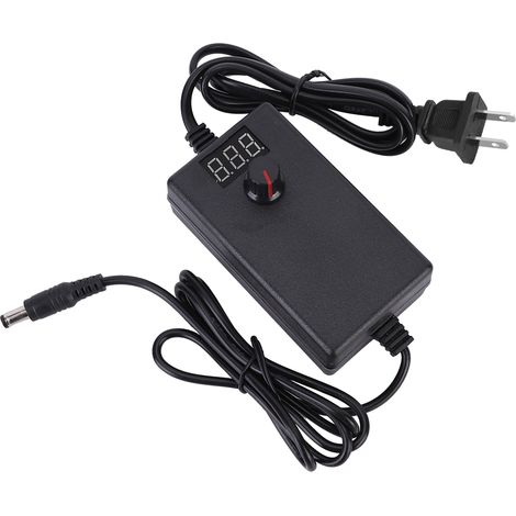 Moteur de forage pour pompe à eau 3-12 V 2 A avec écran d'affichage, alimentation réglable et adaptateur de vitesse 24 W (prise US). (1/5)
