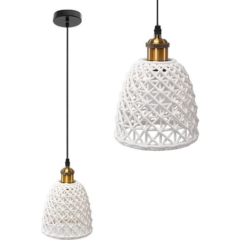 LAMPADA A SOSPENSIONE APP1006-1CP BIANCO U 1-PUNTI LUCE E27 16,5X16,5X65,5-105,5CM REGOLABILE