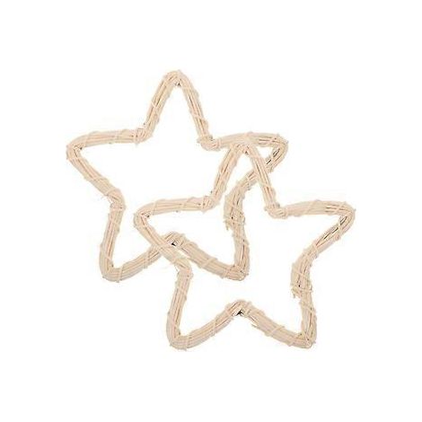 branches de vigne naturelle pour la confection d'une couronne en rotin en forme d'étoile (kit de 2 pièces).