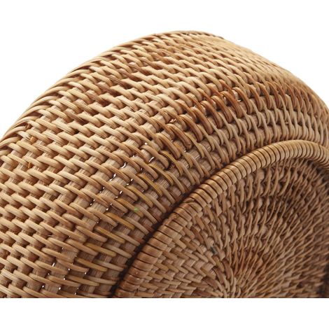 Panier de rangement rond en rotin, corbeille à fruits en osier, boîte de rangement tissée naturelle pour cuisine/salle à manger (taille moyenne ronde 1pc) (1/2)