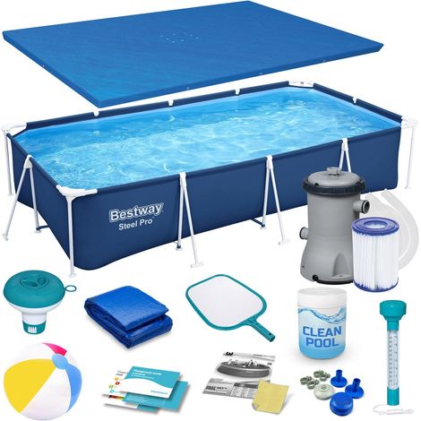 Piscina de jardín con estructura 400 x 211 x 81 cm 15 en 1 Bestway 56405N