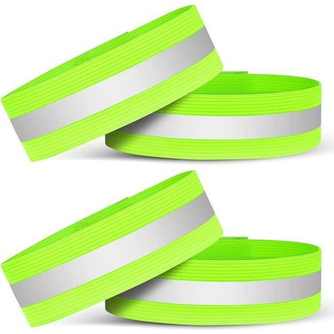 4 pièces brassard réfléchissant, haute visibilité, bande adhésive forte, brassard sécurité enfant, pour marche nocturne et vélo (1/4)