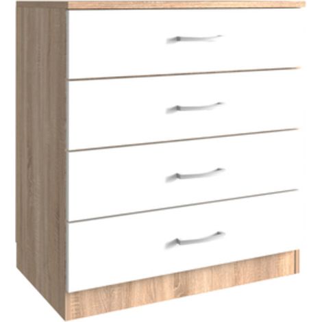 KIT CASSETTONE 4 CASSETTI 70X40XH72 CM ROVERE BIANCO KITWOOD INDUSTRY 1 PZ