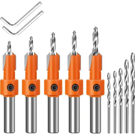 15-teiliges Fräser- und Bohrerset, 2,8/3/3,2/3,5/4 mm, Holzfräser, mit verstellbarem HSS-Innensechskantschlüssel (1/5)