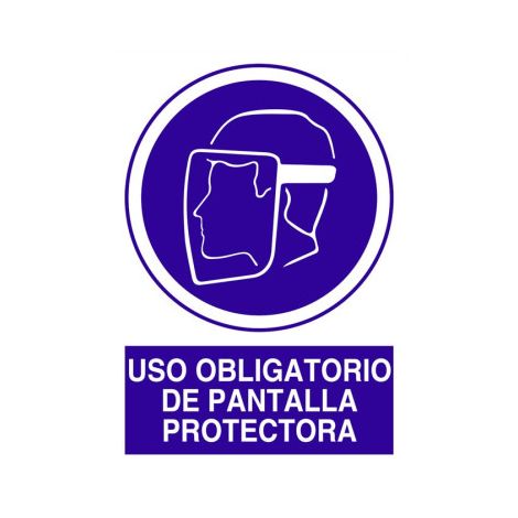 Cartel de obligación Uso obligatorio de pantalla protectora                                                   Poliestireno       297X210