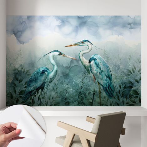 Carta da parati autoadesiva - fotomurale - decorazione parete - murale - adesivo da muro - Uccelli della natura 104x70 cm (1/5)