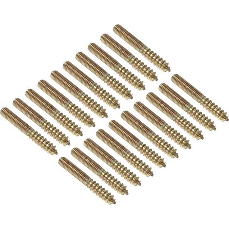 M4x30mm Cintre Boulon Vis Double Filetage x 20PCS Carbone Acier Double Tête Vis pour Canapé Jambes, Bronzé (1/4)