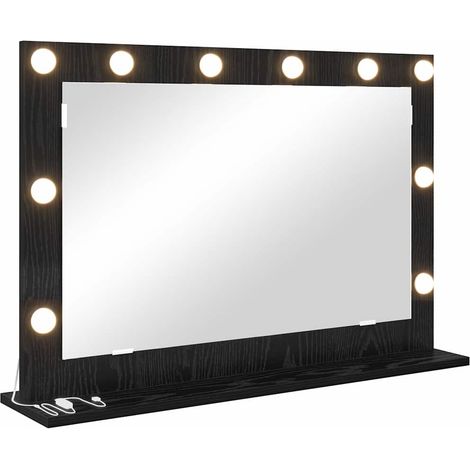 Miroir de vanité Rectangulaire Chêne noir 80 x 15 x 18 cm