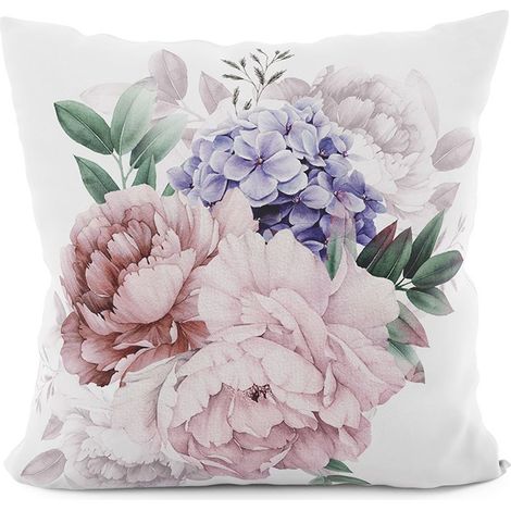 Federa decorativa in velluto Peoni - 40x40 cm (1/2)
