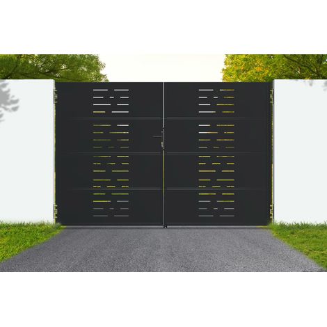 Portail acier noir mat 3m NALI ARLBERG H.200cm