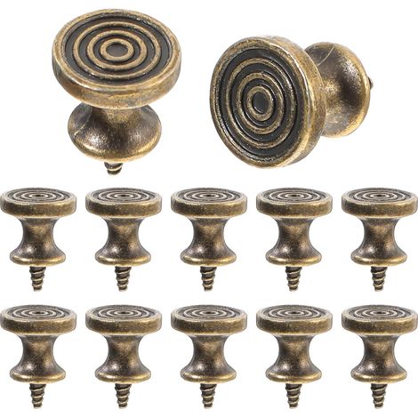 Set mit 10 kleinen runden Metall-Schubladengriffen für Schmuckkästchen, Schränke, Kleiderschränke, Kommoden und Möbel – 1,6 x 2 cm (1/5)