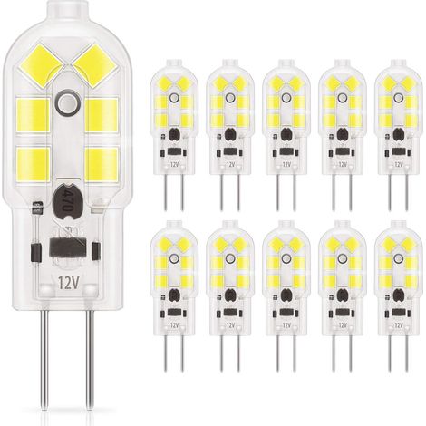 Lampadina LED G4 1,5 W, 180 LM, AC/DC 12 V, equivalente a lampada alogena 20 W, luce diurna 6000 K, confezione da 10 (1/4)