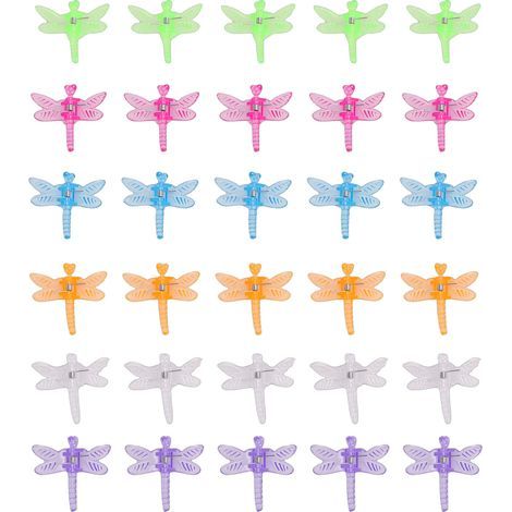 Plastic dragonfly plant clips, 30 pieces, garden orchid support, cute flowering vine to support multicolored vine stems (1/5)