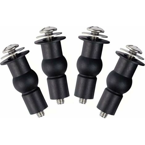 Kit de fijación de 4 piezas, soportes de bisagra, tornillos de acero inoxidable, pernos de goma, para asiento de inodoro (1/5)