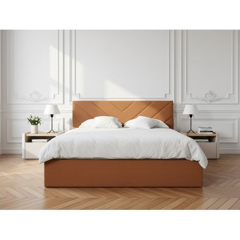 BOBOCHIC - Lit coffre ROMANE 140x190 Orange (1/5)