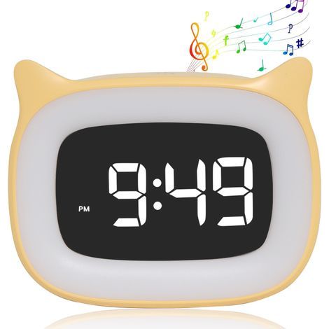 Réveil pour enfants, réveil numérique pour enfants avec veilleuse 18 sonneries Double alarme Modes snooze 12/24 heures (1/5)