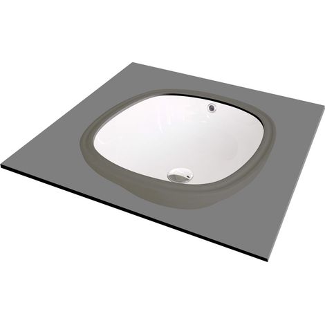 Lavabo in ceramica montaggio sottocassetta colore bianco 38x38 cm - Montain