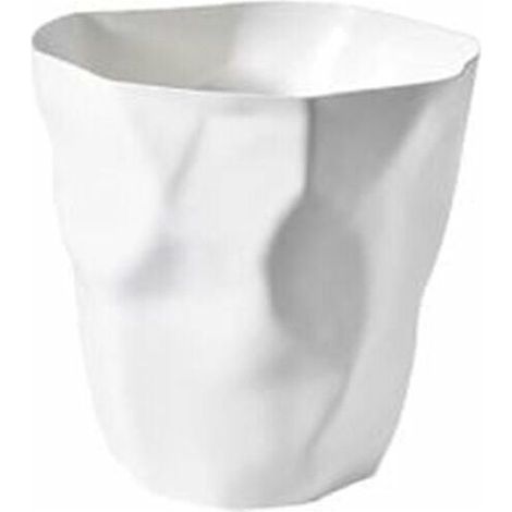 Poubelle de bureau Protection de l'environnement Poubelle en plastique de bureau de chambre à coucher irrégulière (Blanc) (1/2)