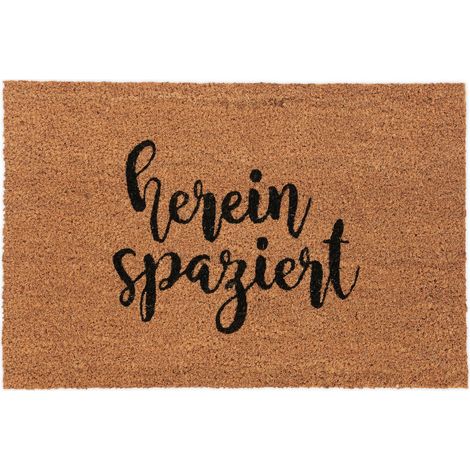 Zerbino decorativo da esterno e interno antiscivolo 60 x 40 cm atmosfera accogliente in fibra di cocco marrone 130015616