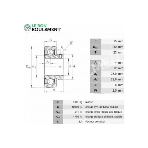 Roulement de palier AY15-NPP-B-INA