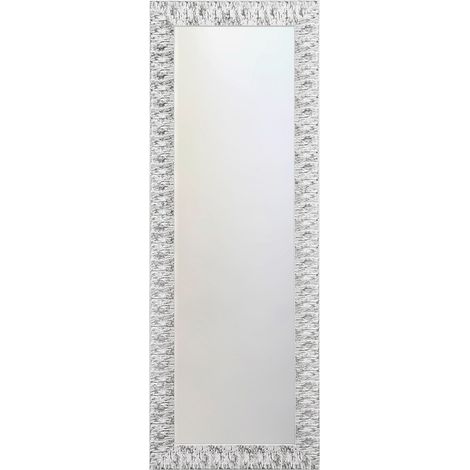 Specchio da parete con cornice in legno Yuma 40 - Bianco