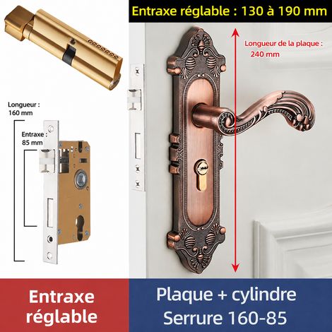 Serrure mécanique à poignée style I avec entraxe réglable et corps 160/85 160 85 1,5 kg – Livraison gratuite