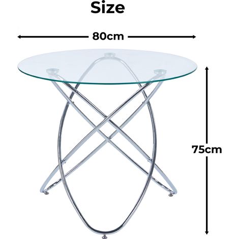 Esstisch aus Glas mit verchromten Metallbeinen OKMYHOME (1/4)