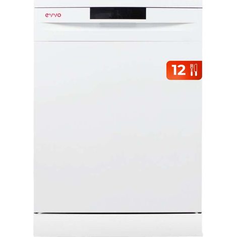Lave-vaisselle EVVO 60 cm de largeur, capacité 12 couverts, programme demi-charge, économies avec le programme ECO, 5 programmes (1/5)