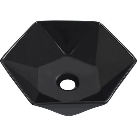 vidaXL Lavandino 41x36,5x12 cm in Ceramica Nero