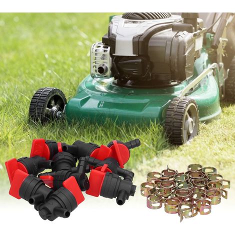 Lot de 10 colliers de serrage noirs et rouges à 90° pour vanne d'arrêt de carburant, compatibles avec les conduites de carburant de 1/4 po (494539, 698181, 697944, 35857) (1/5)