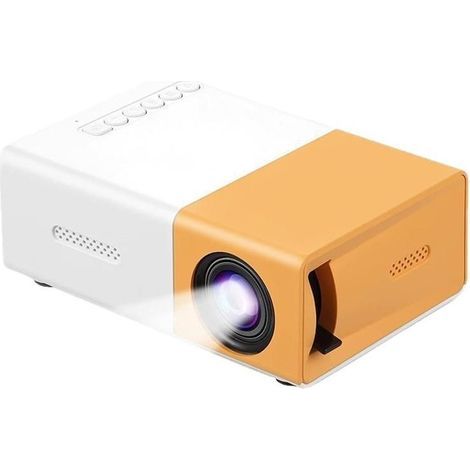 Mini projecteur portable 1080p - Projecteur de cinéma maison compact. projecteur vidéo pour téléphone. utilisation intérieure et extérieure (jaune) (1/5)