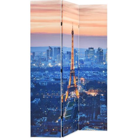 Paravent Cloison de séparation pliable, Pour Jardin, Balcon, Terrasse 120x170 cm Paris la nuit OIB2039E (1/5)