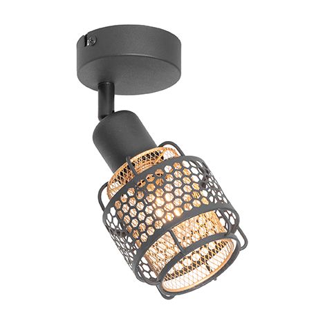 Design-Deckenleuchte Schwarz mit Gold - Noud