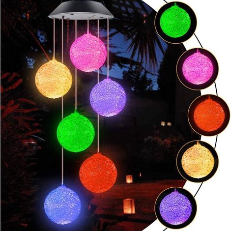 Solaire Carillon éolien LED Lampe Carillon à Vent Solaire Carillon Lumière Changeant Couleurs pour Jardin Patio Porch Mobile Décoration-Fei Yu (1/5)