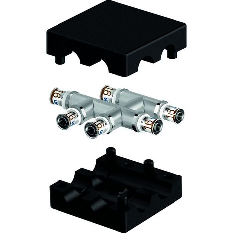 Uponor S-Press Plus HK-Kreuzfitting mit Dämmbox isoliert, 16x16x16mm