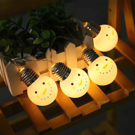 Guirlande Lumineuse De Noël - Figurine Père Noël Pour Rideau - 10 Led - Alimentée Par 2 Piles AA - 200 Cm (1/5)