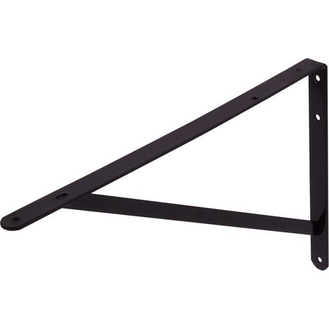 Équerre étagère en métal noir type lourd 330 x 500 mm