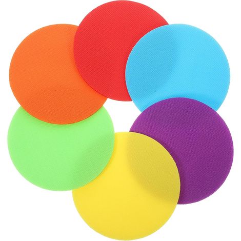 Marqueurs de Tapis Ronds Couleur Aléatoire en Polyester Lot de 30 Réutilisables et Sûrs Autocollants Colorés pour Aspirateur pour Jeux Garçon et Filles en Famille et Fêtes (1/5)
