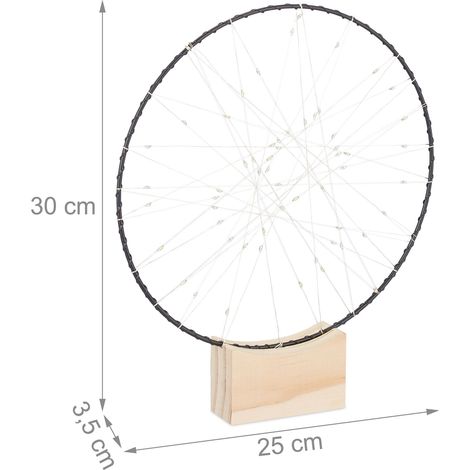 Anillo luminoso decorativo moderno ambiente acogedor interior 25 cm de madera natural 130014749 (1/3)