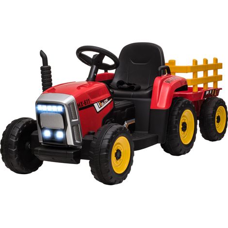 Tracteur électrique enfant 3-6 ans avec télécommande MP3 musique lumières affichage dispositif mobile amovible